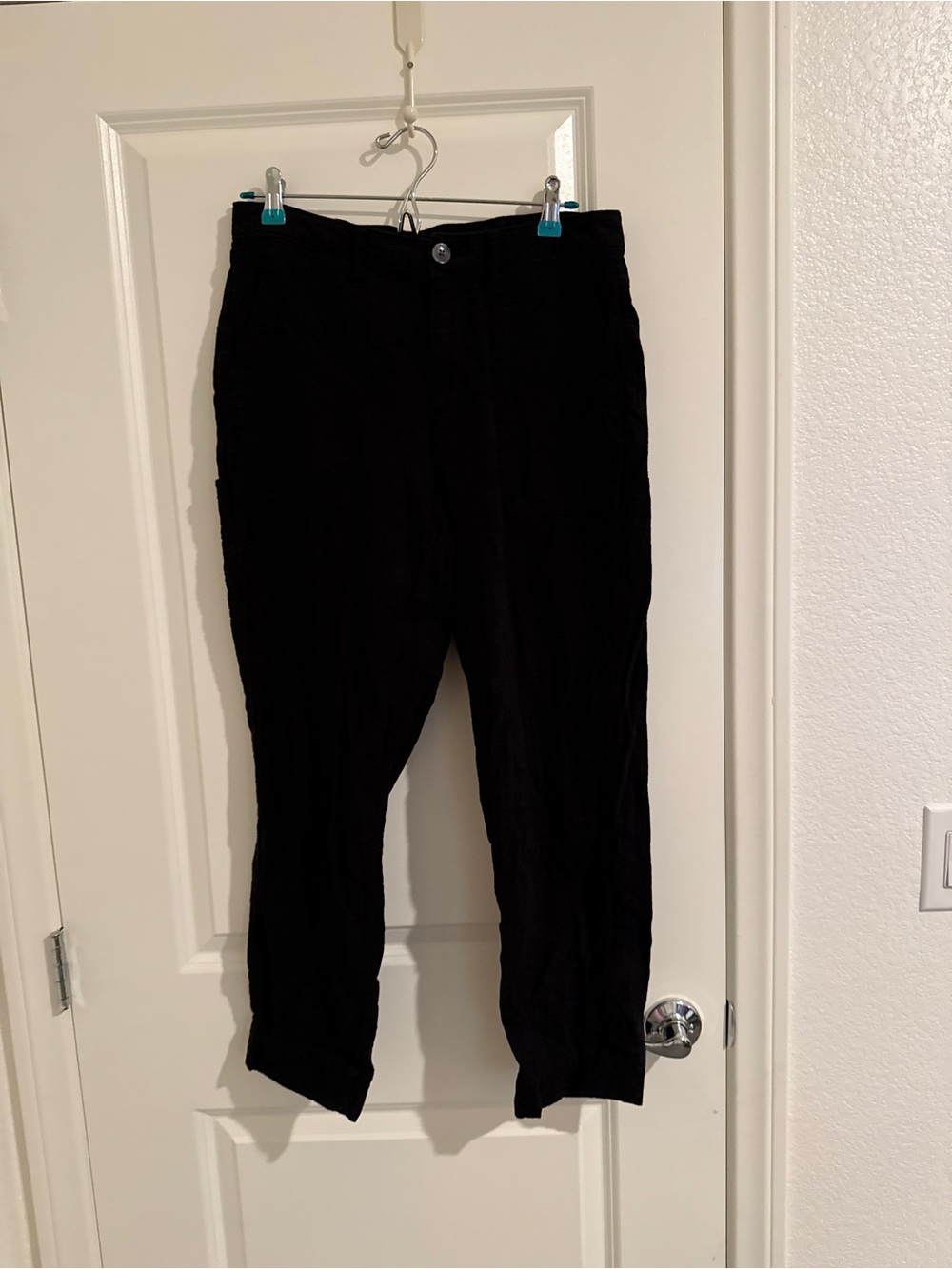 Old Navy Women’s Black Linen Pants Size 8 100% Cotton